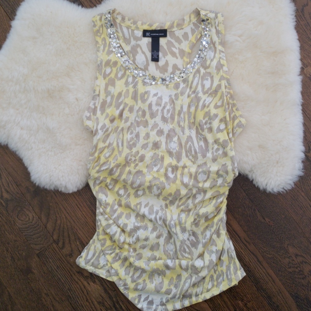 INC Leopard Top NWOT